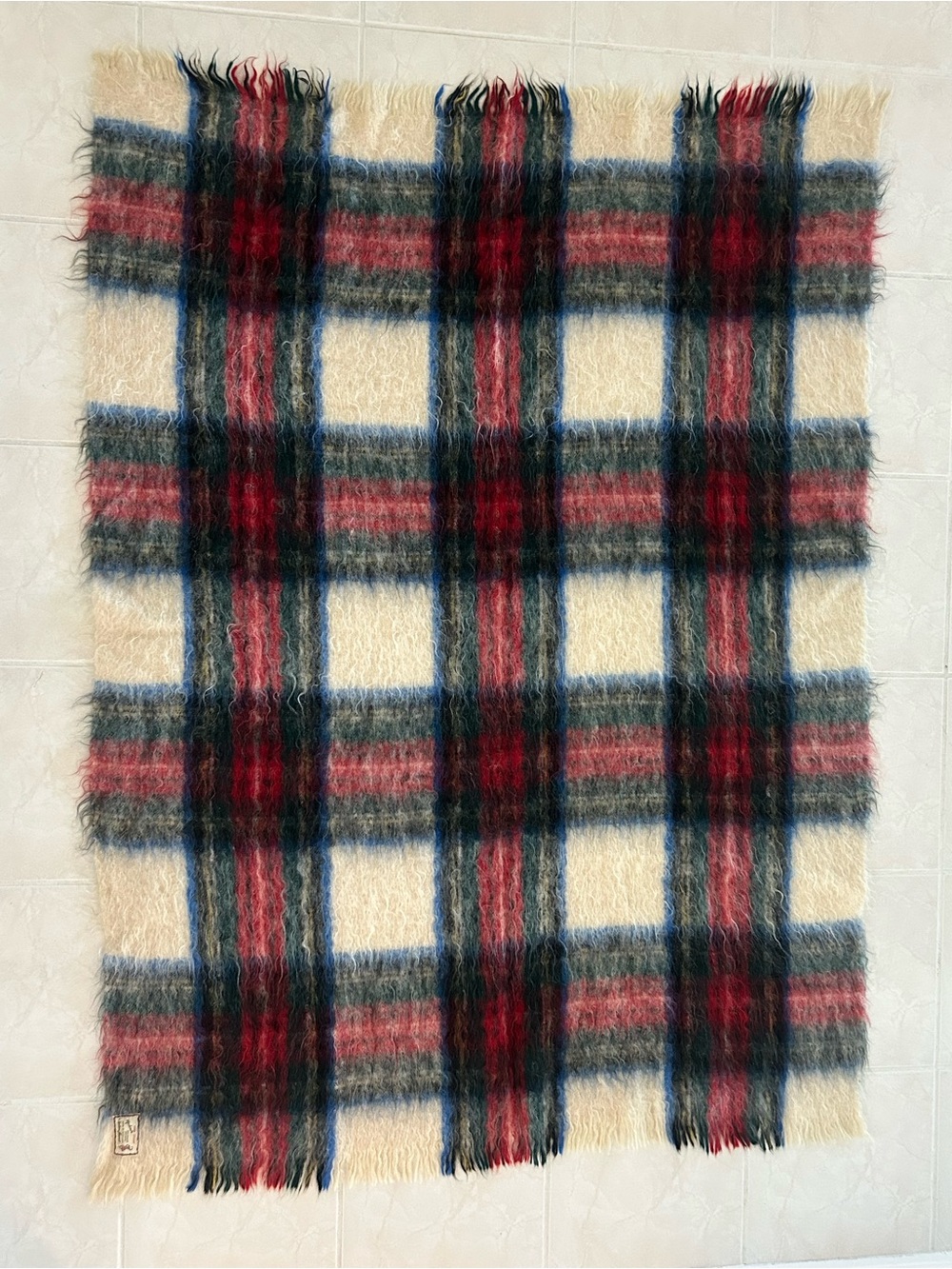 Vintage Andrew Stewart Scotland 70% Mohair Wool Dress Stewart Tartan Blanket